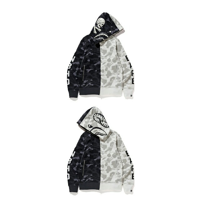 A BATHING APE(アベイシングエイプ)のBAPE NBHD CAMO SHARK ZIP HOODED XL メンズのトップス(パーカー)の商品写真