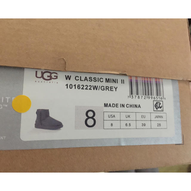 ブーツ新品 UGG ミニ グレー サイズ8