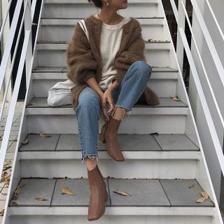 マウジー(moussy)のmoussy カットオフデニム  切りっぱなしスリム テーパード(デニム/ジーンズ)