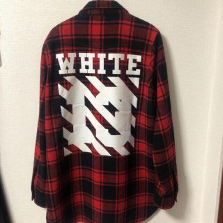 オフホワイト(OFF-WHITE)のoff-white タータンチェックシャツ RED M(シャツ)