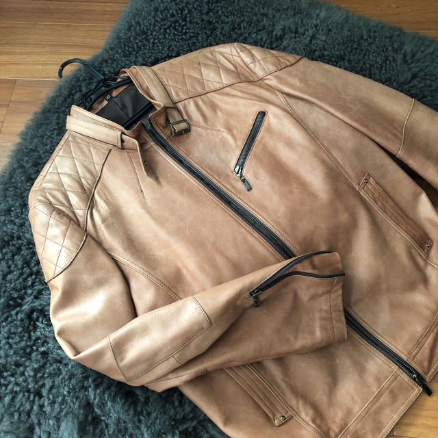 メンズ アルパカ ライダースジャケット メンズのジャケット/アウター(ライダースジャケット)の商品写真