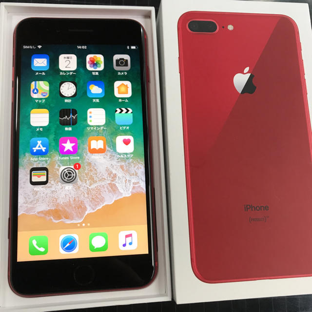 iPhone - 未使用に近い IPhone 8plus 256GB Red Simフリーの通販 by 広島carp's shop