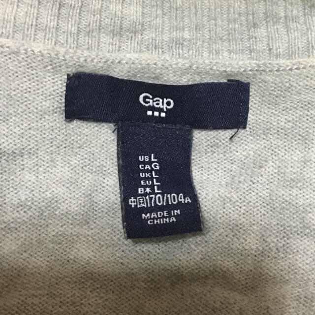 GAP(ギャップ)のGAP  Vネックカーディガン  ライトグレー L サイズ レディースのトップス(カーディガン)の商品写真