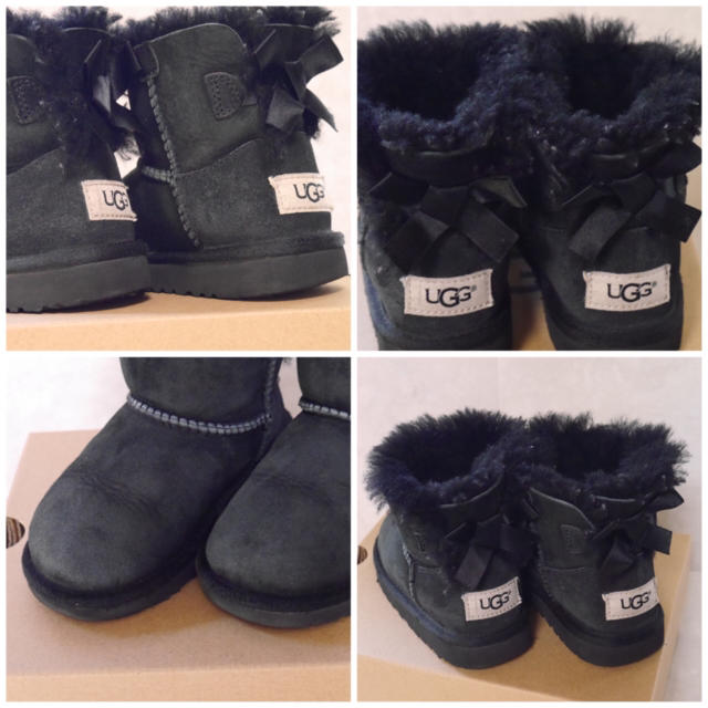 UGG(アグ)のUGG☆ミニベイリーボウ ブラック 16cm キッズ/ベビー/マタニティのキッズ靴/シューズ(15cm~)(ブーツ)の商品写真