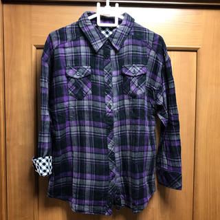 リュリュ(RyuRyu)のチェックシャツ 紫(シャツ/ブラウス(長袖/七分))