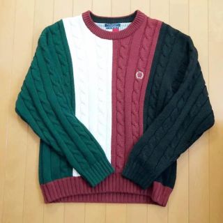 トミーヒルフィガー(TOMMY HILFIGER)のトミーヒルフィガー ニット ストライプ 総柄 派手(ニット/セーター)