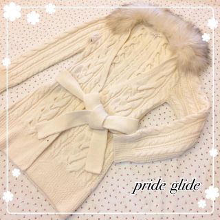 プライドグライド(prideglide)の定価1万6000円♡新品♡pride  glide♡ファーつきロングカーディガン(カーディガン)