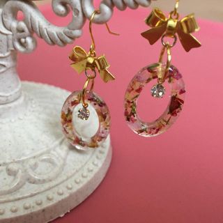 フラワー リボン  ピアス(ピアス)