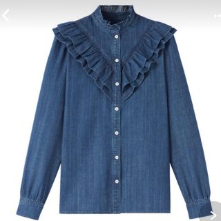 アーペーセー(A.P.C)のA.P.C  フリルデニムブラウス(シャツ/ブラウス(長袖/七分))