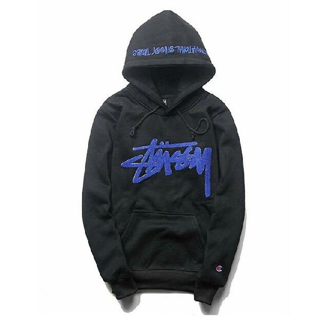 STUSSY - Mサイズ STUSSY CURLY SWEATER パーカー ニットセーター 黒の