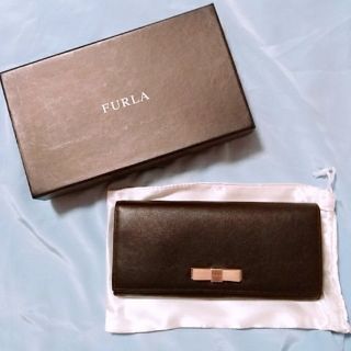 フルラ(Furla)のFURLA ブラック×ピンクリボン 長財布(長財布)