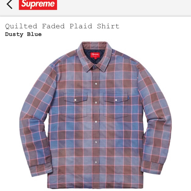 Supreme 18AW Quilted Faded Plaid Shirt M