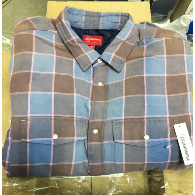 supreme quilted faded plaid shirt XL