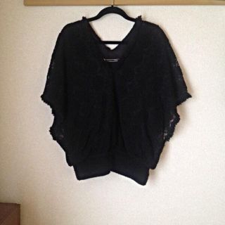 サカイラック(sacai luck)のサカヨリレース柄？ニットポンチョ(ニット/セーター)