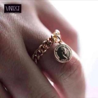 VINT 小コイン 4ミリ チェーン リング/指輪 ゴールド(リング(指輪))