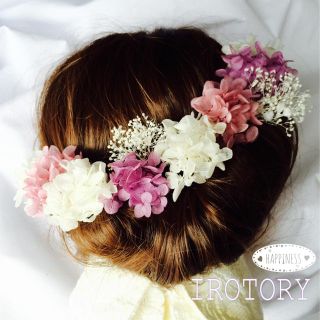 【カラー変更可能】本物のお花の髪飾り 2wayホワイト&カラー 10本セット(ヘアアクセサリー)