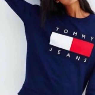 トミーヒルフィガー(TOMMY HILFIGER)の美品トミージーンズ スウェット トレーナー ネイビー 紺(トレーナー/スウェット)