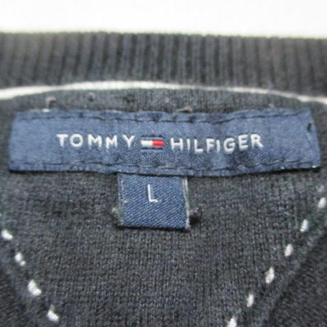 TOMMY HILFIGER - トミー ヒルフィガー レディース 表記サイズL Vネックセーター ネイビーの通販 by あつとも5656's