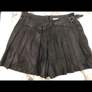 アゴストショップ(AGOSTO SHOP)のAGOSTO ラムレザー ショートパンツ アゴスト 黒(ショートパンツ)