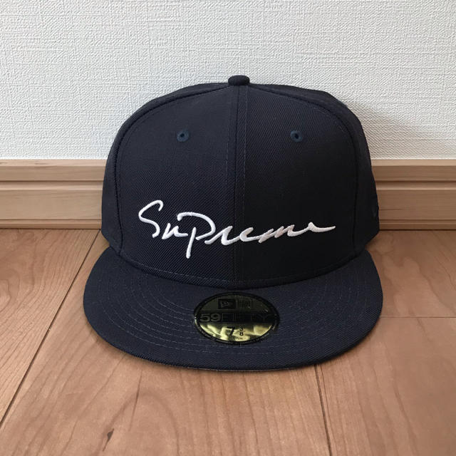 【7 3/8】Supreme classic script New Era 紺