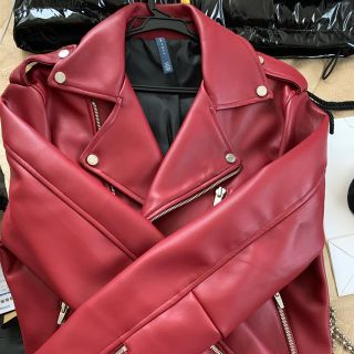 ZARA ライダースジャケット Mサイズ レッド