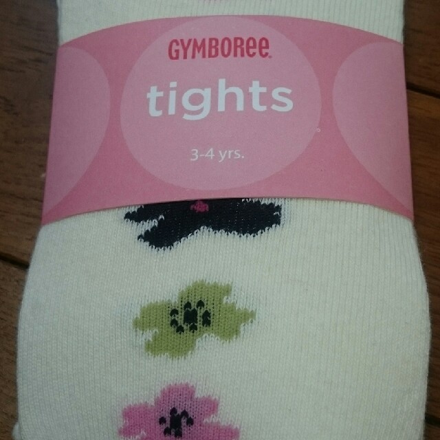 GYMBOREE(ジンボリー)の新品 GYMBOREE 花柄タイツ 3-4Yrs 訳あり キッズ/ベビー/マタニティのこども用ファッション小物(靴下/タイツ)の商品写真