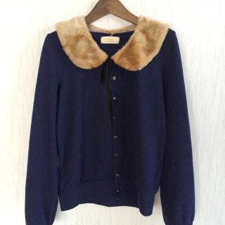 ダブルクローゼット(w closet)のw closet付け襟付きカーディガンM(カーディガン)