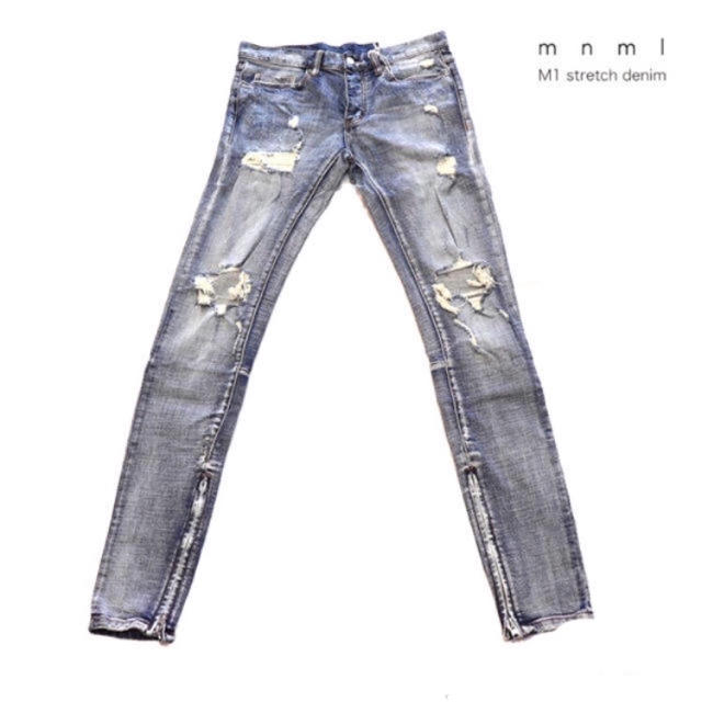 mnml   M1  Stretch Denim  BLUE  28. 32あり メンズのパンツ(デニム/ジーンズ)の商品写真