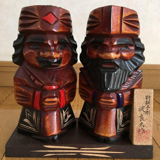 アイヌ 木彫り人形 2体セットの通販 by sakura's shop｜ラクマ
