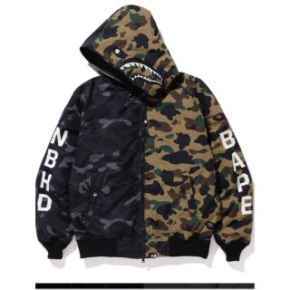 アベイシングエイプ(A BATHING APE)のBAPE® NBHD CAMO SHARK N2-B DOWN JACKET (ダウンジャケット)