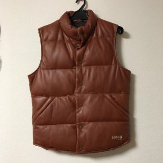 ショット(schott)のショット Schott ラムレザー ダウン ベスト ブラウン 美品 再値下げ(ダウンベスト)