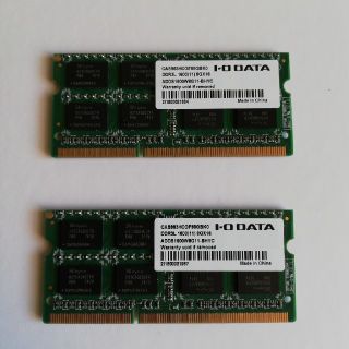 アイオーデータ(IODATA)の【1/11迄】IODATA DDR3L ノートPC用8GBメモリ 2枚セット(PCパーツ)