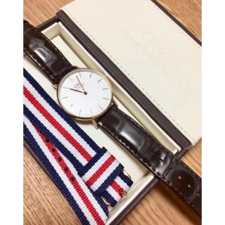 ダニエルウェリントン(Daniel Wellington)の〈美品フルセット〉ダニエルウェリントン DW 36mm 換えベルト付き(腕時計)