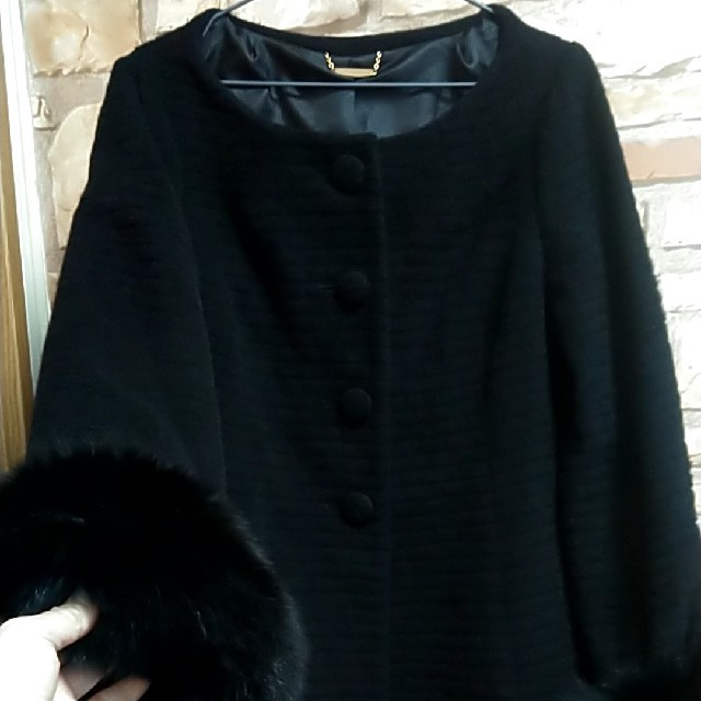 ♥スナイデル　リアルファー　ウールコート　黒　サイズ1　フォックス　ブラック 1
