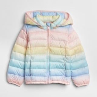 ギャップキッズ(GAP Kids)のGAP kids パファーパーカージャケット
ガールレインボーストライプ
(ジャケット/上着)