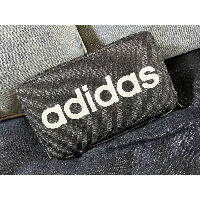 adidas(アディダス)のadidas デニム ラージサイズ ダブルファスナー 長財布 ウォレット レディースのファッション小物(財布)の商品写真