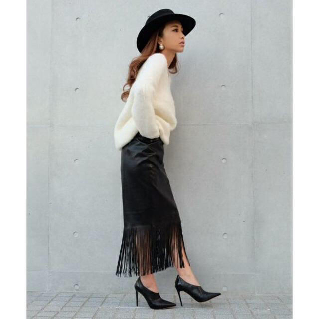 eimy istoire leather-like fringe skirt