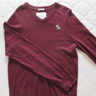 アバクロンビーアンドフィッチ(Abercrombie&Fitch)のyuu様専用　アバクロ 　Vネックセーター　表記サイズ2XL  ワイン系(ニット/セーター)