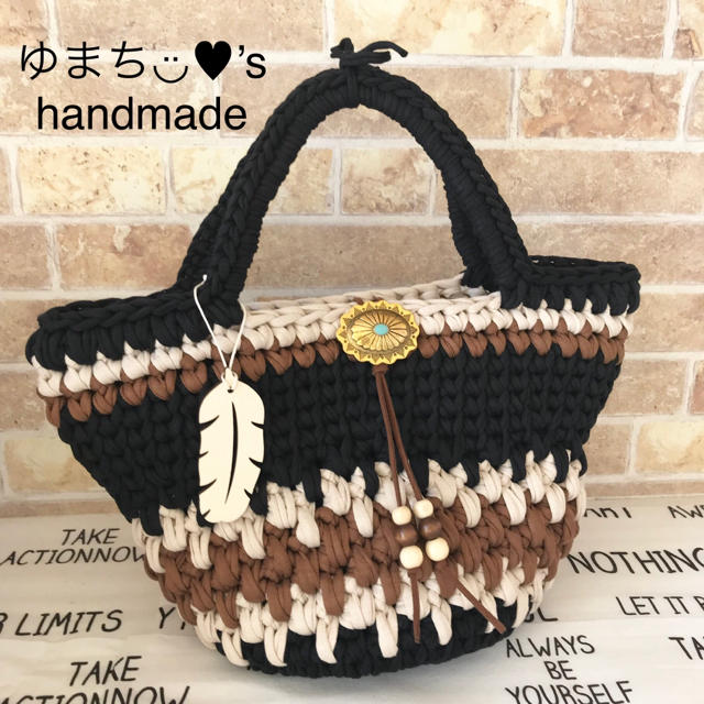 女性に人気！ ズパゲッティ No.58 マルシェバッグ ハンドメイド バッグ