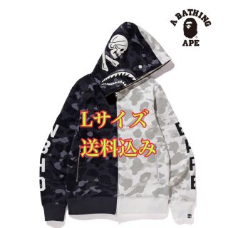 アベイシングエイプ(A BATHING APE)のNEIGHBORHOOD × BAPE SHARK ZIP HOODED L(パーカー)