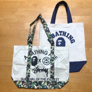 アベイシングエイプ(A BATHING APE)のBAPE×STUSSY BAPE  雑誌付録 トートバッグ 未使用➕おまけトート(トートバッグ)