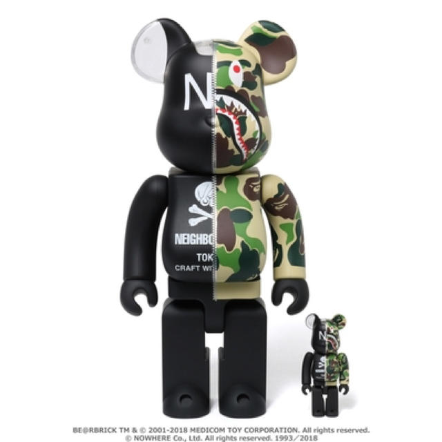 A BATHING APE(アベイシングエイプ)のBAPE NBHD ABC SHARK BE@RBRICK 100% 400% エンタメ/ホビーのフィギュア(その他)の商品写真