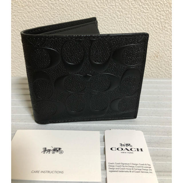 新作入荷！コーチ、折財布、シグネチャー、新品未使用、一万円札入ります