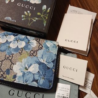 グッチ(Gucci)の未使用GUCCI GGブルームス長財布 花柄ネイビー(財布)