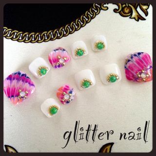 glitter♡オリジナルフットネイル♡