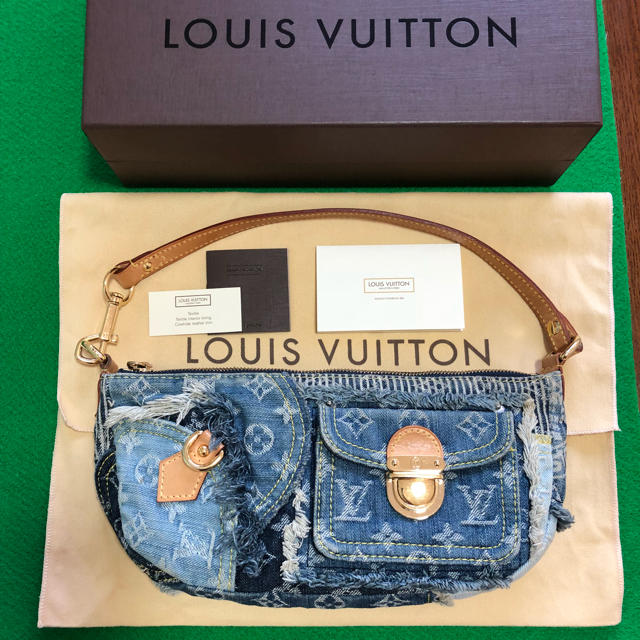 2022超人気 - VUITTON LOUIS LOUIS パウチィハンドバッグ デニム