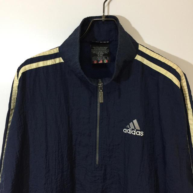 adidas - adidas アディダス プルオーバー ナイロンジャケット 紺白