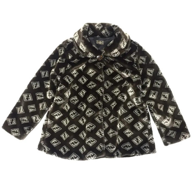 美品 FENDI ズッカ柄 ハーフ ファーコート レア フェンディ ビンテージ