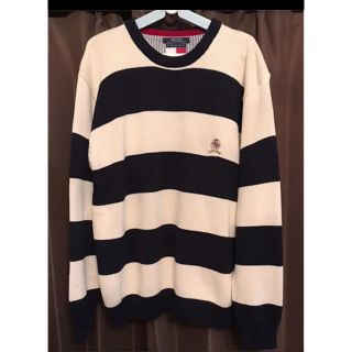 トミーヒルフィガー(TOMMY HILFIGER)のTOMMY HILFIGER 希少90s‼️ボーダー柄ニット‼️ワンポイントロゴ(ニット/セーター)