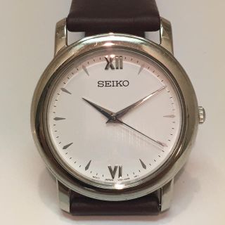 セイコー(SEIKO)のSEIKO セイコー クオーツ メンズ腕時計 ホワイト文字盤(腕時計(アナログ))